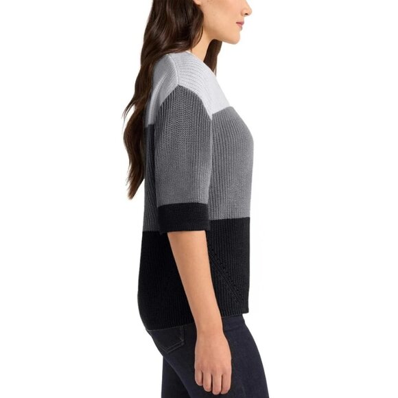 Matty M Women's Elbow Sleeve Colorblock Sweater, Size Medium (New) - Picture 12 of 13